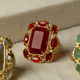 Bague Amalia - Agate rouge