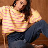 Pull Timéa - jaune & fuchsia