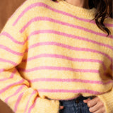 Pull Timéa - jaune & fuchsia