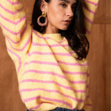 Pull Timéa - jaune & fuchsia