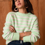 Pull Timéa - vert & rose