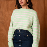 Pull Timéa - vert & rose