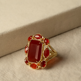 Bague Amalia - Agate rouge